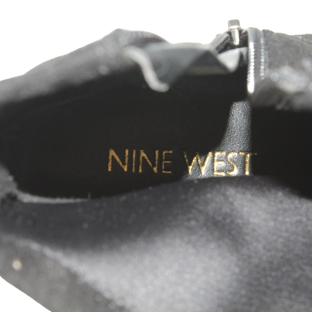Nine West Size 7.5M Falup Black Suede Zippered Block Heel Ankle Bootie Boots - Picture 10 of 10